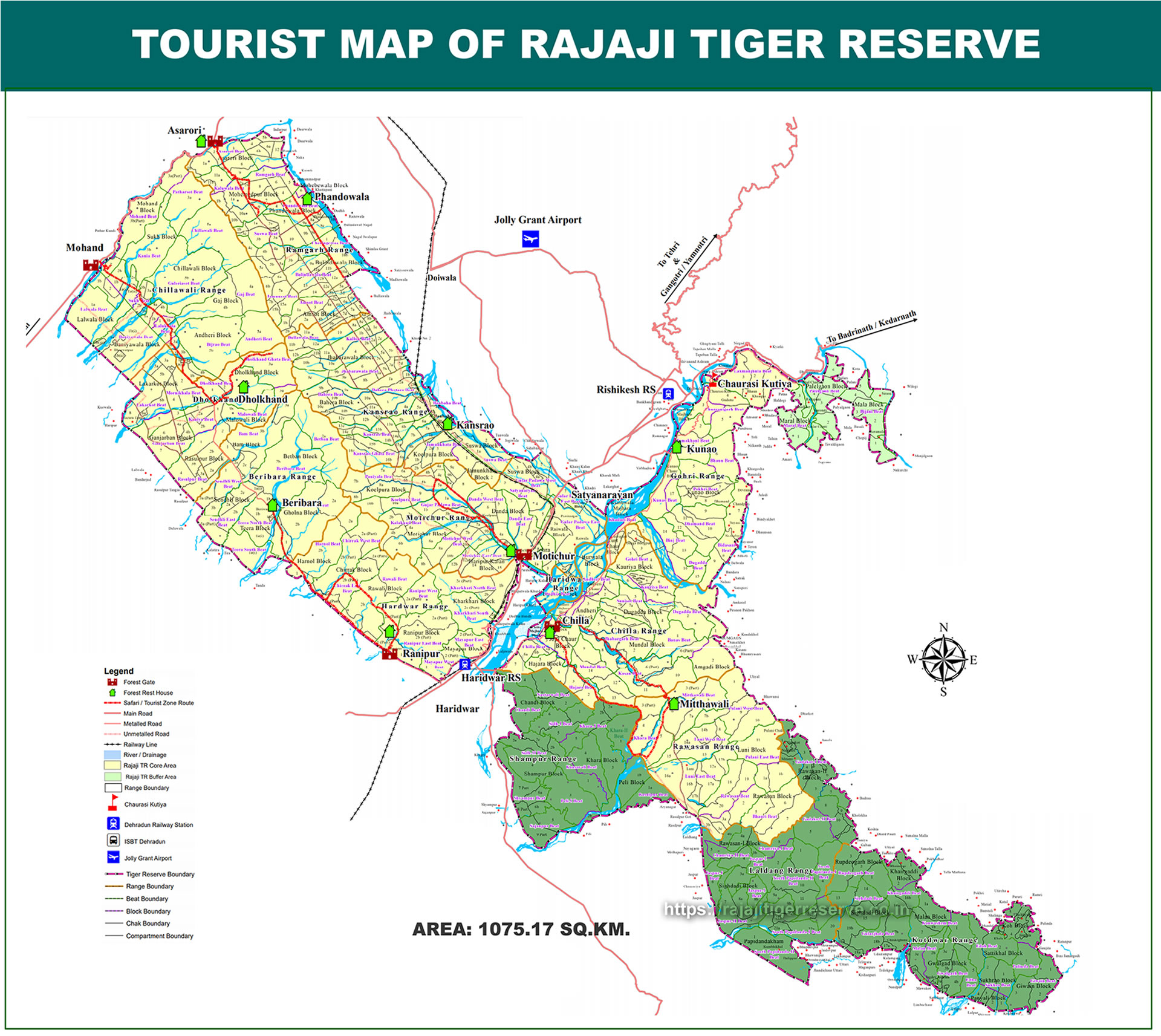 Map of Rajaji National Park